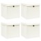 vidaXL Cutii depozitare cu capace 4 buc. alb, 32x32x32 cm, textil 288350
