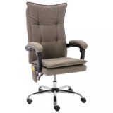 vidaXL Scaun de birou cu masaj, gri taupe, material textil 20370