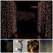 Perdea luminoasa exterior cablu negru, 3 x 3 m inaltime, lumina calda, interconectabila