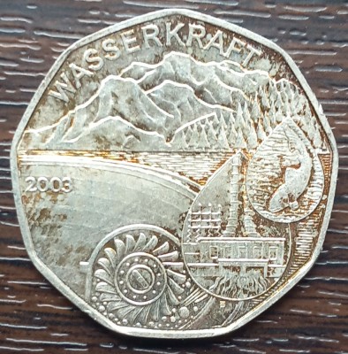 (A263) MONEDA DIN ARGINT AUSTRIA - 5 EURO 2003, PUTEREA APEI /ENERGIA HIDRAULICA foto