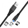 Cablu Incarcare USB-A - Lightning / microUSB / USB-C MaXlife MXUC-02 3in1, 18W, 1m, Negru, Apple