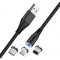 Cablu Incarcare USB-A - Lightning / microUSB / USB-C MaXlife MXUC-02 3in1, 18W, 1m, Negru