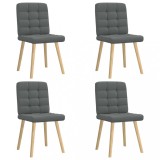 VidaXL Scaune de bucătărie pivotante, 4 buc., gri &icirc;nchis, textil