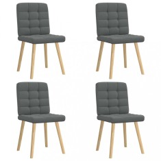 vidaXL Scaune de bucătărie pivotante, 4 buc., gri &icirc;nchis, textil
