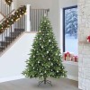 VidaXL Brad de Crăciun artificial cu 300 LED Verde 240 cm PE și PVC 3397577