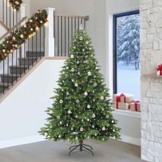 vidaXL Brad de Crăciun artificial cu 300 LED Verde 240 cm PE și PVC 3397577