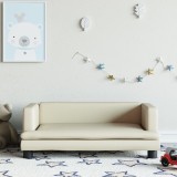 VidaXL Canapea pentru copii, crem, 80x45x30 cm, piele ecologică