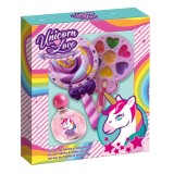 Set produse cosmetice Unicorn Love, cu apa de toaleta si paleta de machiaj acadea,1787