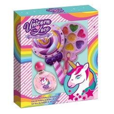Set produse cosmetice Unicorn Love, cu apa de toaleta si paleta de machiaj acadea,1787