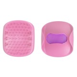 Perie de păr cu m&acirc;ner, 10 cm, roz, dinți moi din silicon, CMCLASS