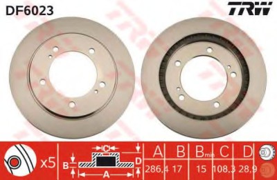 Disc frana SUZUKI GRAND VITARA I Cabriolet (GT) (1998 - 2005) TRW DF6023 foto