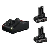 Bosch 1600A01B20 - Set 2 acumulatori si incarcator Li-Ion 12 V 6 Ah