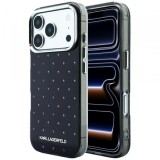 Husa pentru Apple iPhone 18 Pro Max / 17 Pro Max, Karl Lagerfeld, IML Rhinestones and Electroplated Logo, Neagra