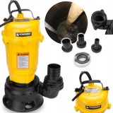 Pompa Submersibila Apa Murdara Powermat 750W, Tocator Fosa Septica, 6000-25000L/H, 30mm, Inaltime 20m, Fonta, Protectie Termica