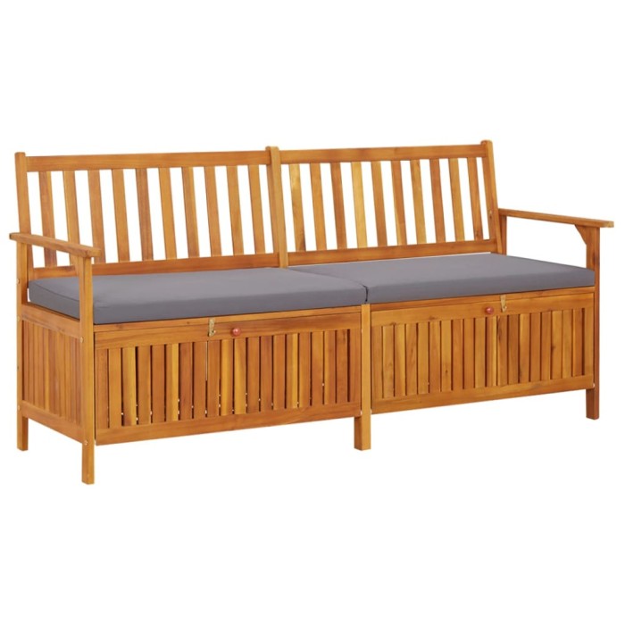 Gossi banca de depozitare cu perna, 170 cm, lemn masiv de acacia