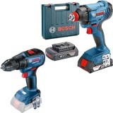 Bosch GSR 18V-50 + GDX 180-LI - Masina de gaurit si insurubat 50 Nm + Masina de insurubat cu impact cu 2 acumulatori Li-Ion 18 V 2 Ah 180 Nm M6-M14 va