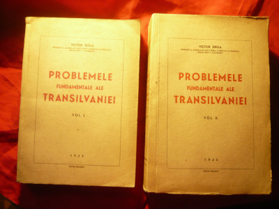 Victor Jinga - Pb.Fundam. ale Transilvaniei -2 vol. -Prima Ed.1945, 371+583 pag foto