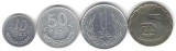 POLONIA Lot Nr 2 / 4 buc - 10 + 50 GROSZY + 1 ZLOT + 5 ZLOTI 1985