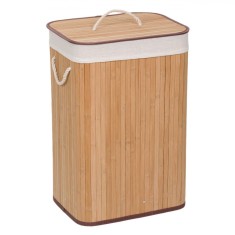 Coș Rufe Bambus, Capac, Natural, Dimensiuni 40x30x60 cm, Capacitate 72 L