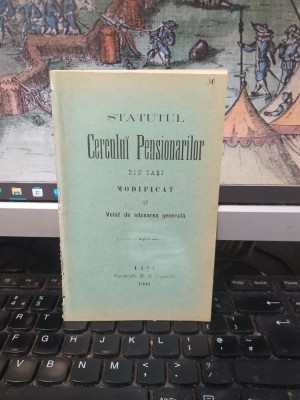 Statutele Cercului Pensionarilor din Iași modificat și votat de Adunarea generală, Iași 1903, 013 foto