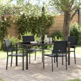 VidaXL Set de dining pentru grădină 5 piese Negru Poliratan