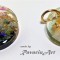 B142. Set de 2 Pandantive din rasina epoxy, cu tortita, Love Handmade