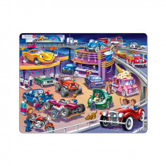 Puzzle Maxi Oprire pe autostrada, 58 piese, Larsen EduKinder World