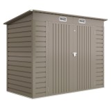 Outsunny Adăpost de Grădină 8 x 4FT din Metal, cu Uși Duble și 2 Ventilații, Gri | Aosom Romania