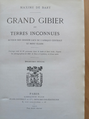 Grand Gibier et Terres Inconnues... Maxime de Bary, Paris, 1910 - Vanatoare foto