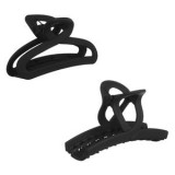 Clame de păr tip buclă, Negru Mat, 11 cm, Set de 2 bucăți, CMCLASS