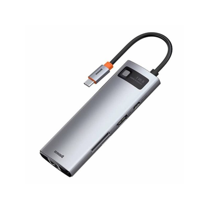 Adaptor Multiport 8 in 1, Baseus, USB-C la HDMI, USB 3.0, Ethernet, Card Reader