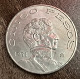 C50 - Moneda foarte veche - Mexic - 5/cinco pesos - 1971