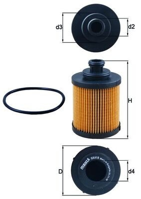 MAHLE OX 418D Filtru ulei foto