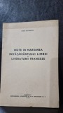 Note in marginea invatamantului Limbei si Literaturii Franceze - Basil Munteanu