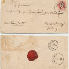 Transilvania 1868 plic intreg postal eroare din Cluj la Feldioara via Brasov