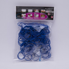 Set rezerve pentru kit de confectionat bratari din elastic, 200 buc inele monocrom, cleme S, Vergea impletit foto