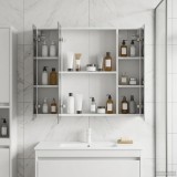 vidaXL Dulap cu oglindă pentru baie cu raft Alb 80 x 14.5 x 70 cm 889103