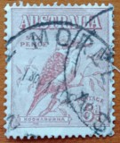 COLONII-BRITAN.-"AUSTRALIA-1913- cat Yv.17=75e!!!!-pasarea KOKABURA- culoare=brun-carmin."stamp-Vezi-Scan