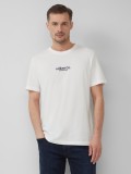 S.Oliver Tricou barbati cu imprimeu cu logo, din bumbac, Regular fit, Alb, S, 2XL, 3XL, L, M, XL