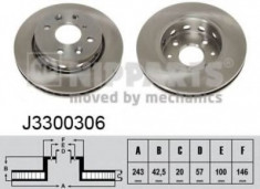 Disc frana KIA SHUMA II limuzina (FB) (2001 - 2004) NIPPARTS J3300306 foto