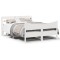 Gossi cadru de pat cu tablie, alb, 140x190 cm, lemn masiv de pin