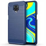 Husa TPU OEM Carbon pentru Xiaomi Redmi Note 9 Pro / Xiaomi Redmi Note 9S, Bleumarin