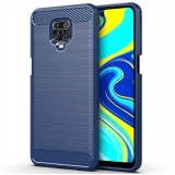 Husa TPU OEM Carbon pentru Xiaomi Redmi Note 9 Pro / Xiaomi Redmi Note 9S, Bleumarin