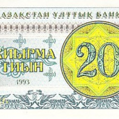 M1 - Bancnota foarte veche - Kasahstan - 20 ty - 1993