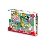 Cumpara ieftin Puzzle Mickey si Minnie, 3x55 piese - DINO TOYS