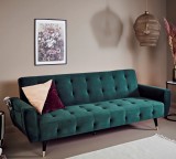 Canapea Glamour 219x84x81 cm Rabatabila Catifea Verde