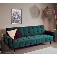 Canapea Glamour 219x84x81 cm Rabatabila Catifea Verde