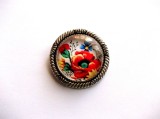 Brosa Sticla Maci Florala, Diametru 40mm - Brose Fashion Elegante