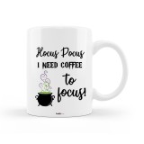 Cana alba personalizata &quot;Hocus Pocus, I need coffee to focus&quot;, INOVATIX&reg;. 330ml, Oem