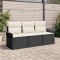 vidaXL Set de canapele pentru grădină 3 pcs Negru 196 x 62 x 85cm 3345217